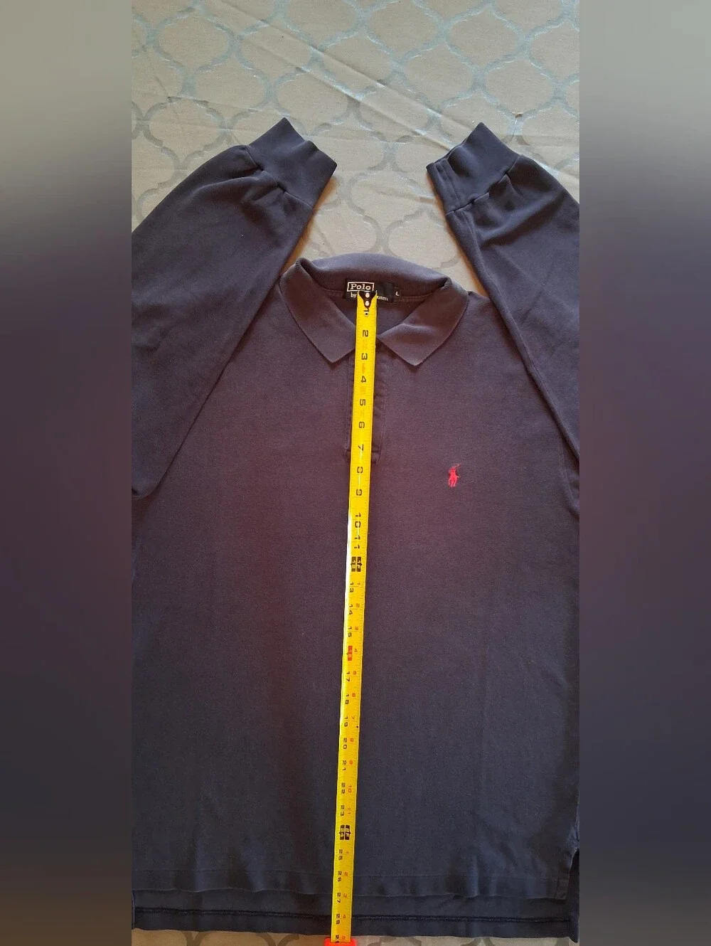 VTG 90s Polo Ralph Lauren Navy Blue Long Sleeve Polo Shirt Men's Large